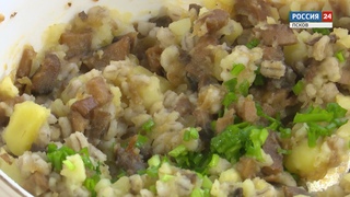 Готовим дома. Каша картофельная с перловкой и грибами. Эфир
