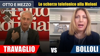 Marco Travaglio sistema Brunella Bolloli sullo scherzo telefonico della Meloni