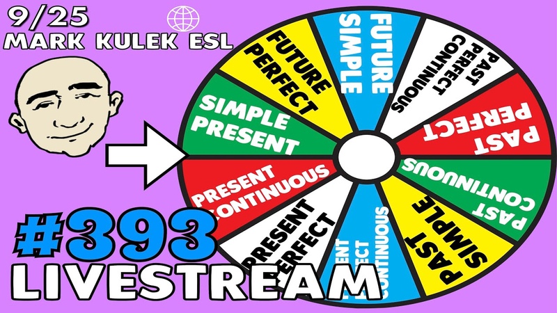 393 Verb Tenses ( The Grammar Wheel), Mark Kulek ESL Live Stream Lesson Learn
