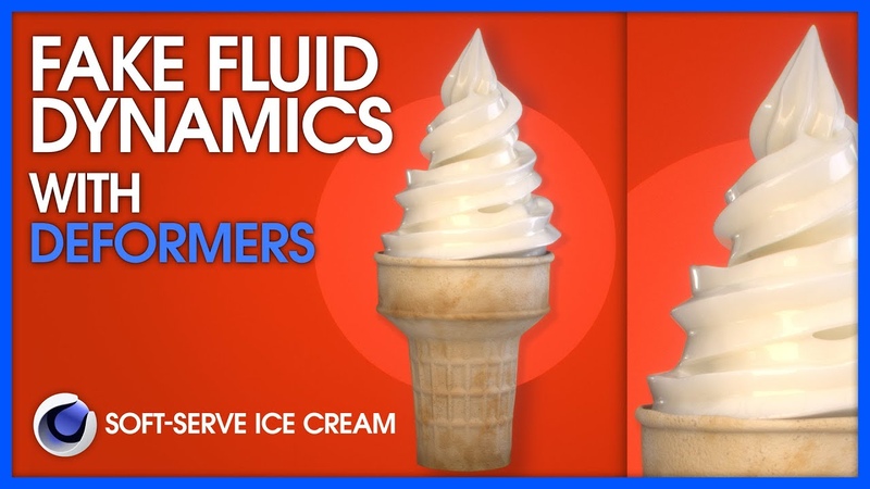 Fake a tasty Fluid Simulation for Soft Serve Ice Cream in Cinema 4