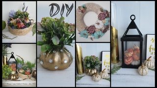 ТЫКВЫ, ФОНАРЬ, КОРЗИНА, ВЕНОЧЕК-ОСЕННИЙ ДЕКОР ИЗ ПОДРУЧНЫХ МАТЕРИАЛОВ #INTERIORDECOR #DIY
