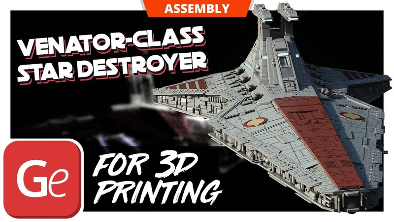 Venator class Star Destroyer 3 D Printing Model, Assembly by
