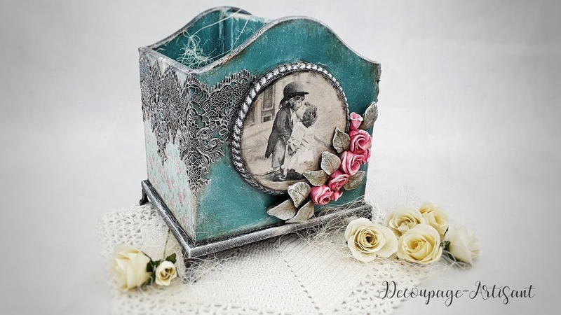 Decoupage container roses lovers , cadence,