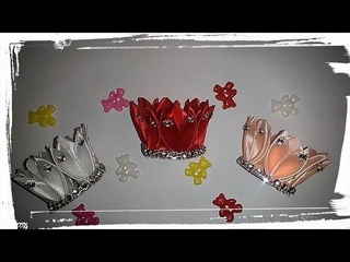 корона из атласных лент, Канзаши МК   Flower of satin ribbons