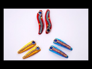 Making silk thread hair clips tutorial