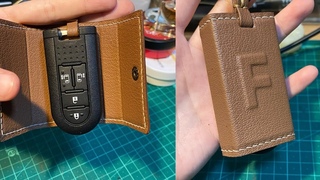 Free pattern - leather car key case with embossed letter (toyota tank)