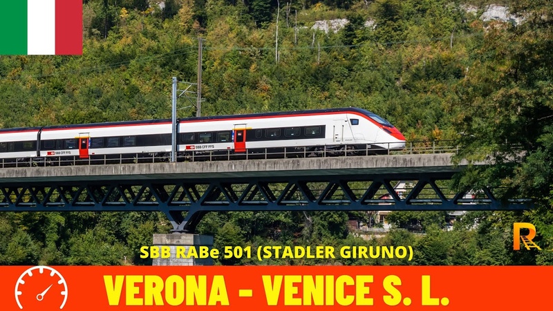 Cab Ride Verona Venice Santa Lucia ( Milan Venice Railway Italy) train drivers view in 4