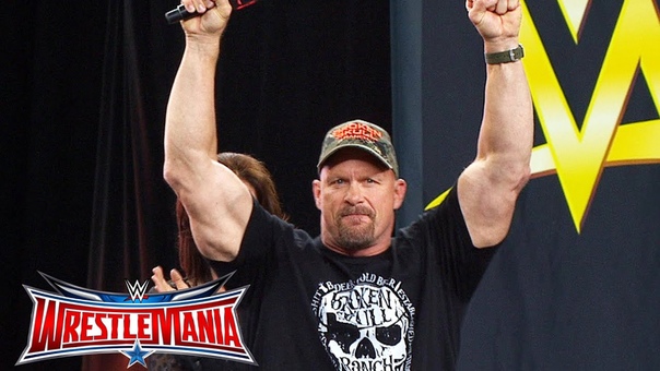 Stone Cold Steve Austin enters ATT Stadium: Wrestle Mania On Sale Party, November 5,