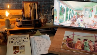 Art Studio Journal ✦ Oil pastel drawing, going to an art gallery, spending time with my cats