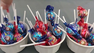 Lots of colorful lollipops  Very Yummy Candy with Fant Flyer, ASMR.
