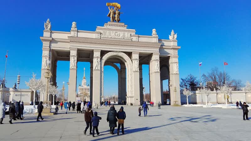 VDNH ( VDNKh) Exhibition of Achievements of National Economy. Moscow. Russia. February