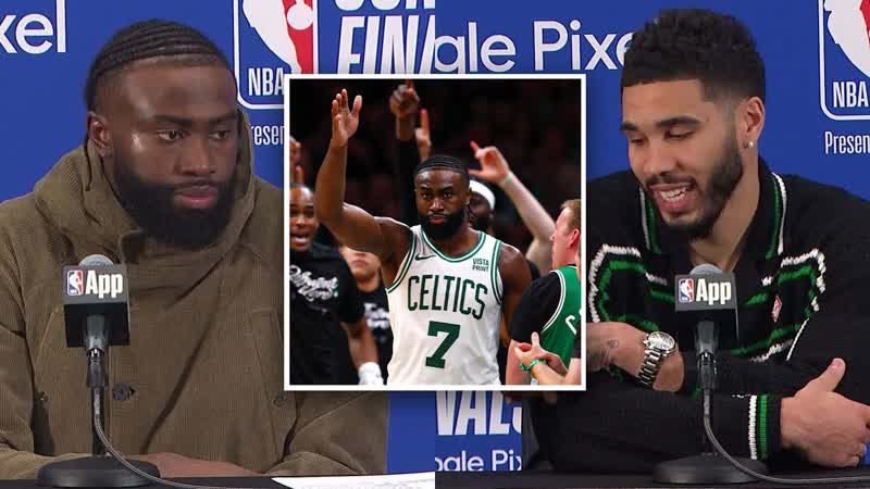 Jaylen Brown Jayson Tatum Talk INSANE Game 1 , May 21,