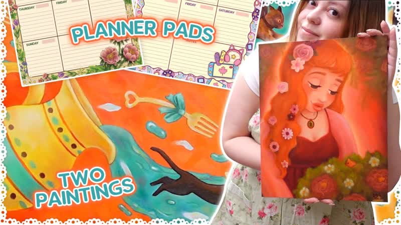 Finished Two Paintings Planner Pads Cleaning Art