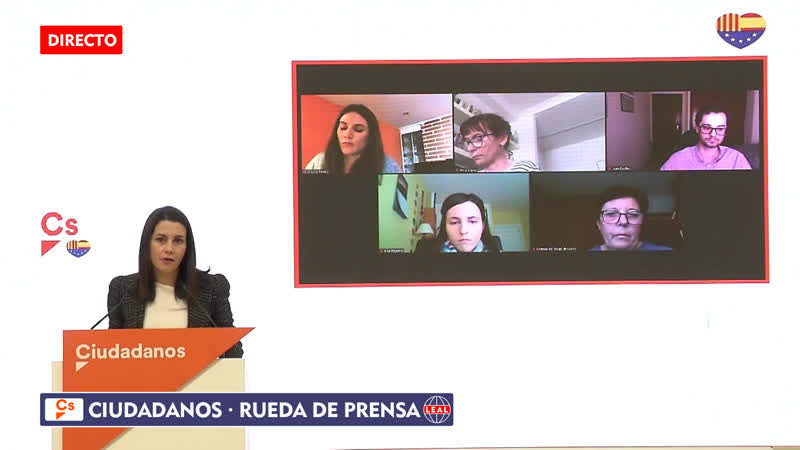 Inés Arrimadas ( Ciudadanos) ofrece una Rueda de Prensa Telemática (18 ene 2021) en