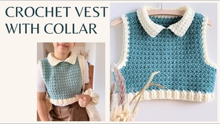 CROCHET VEST WITH COLLAR | CROCHET TOP | CROCHET BY BEV