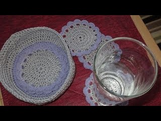 Crochet Sous Verre rond - كروشيه قاعدة للكؤوس دائرية