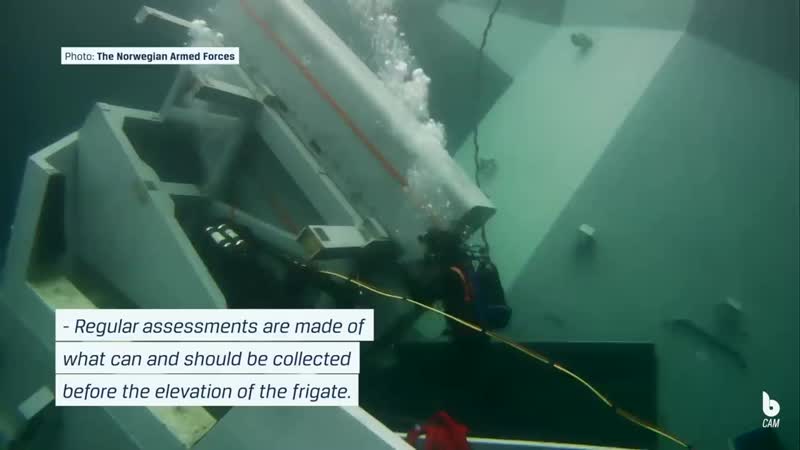 The Norwegian Navy piloting the Blueye Pioneer underwater drone Frigate Helge