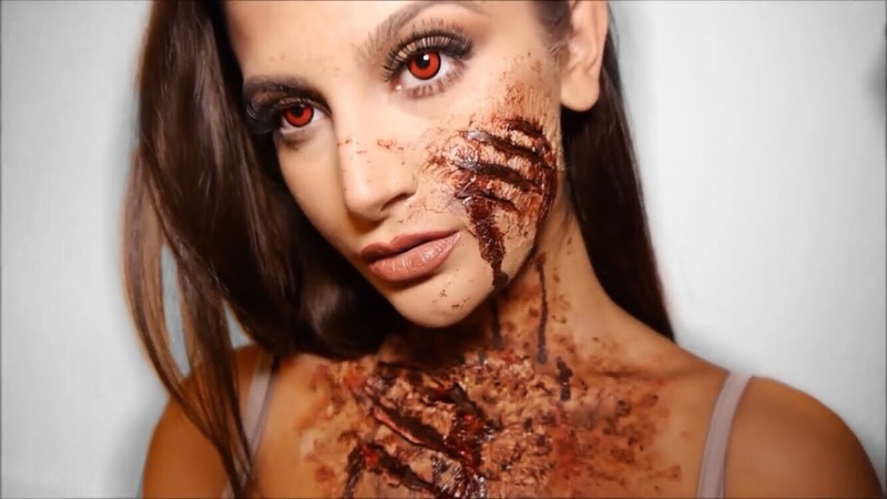 WEREWOLF ATTACK Halloween SFX Make up Tutorial, Sara