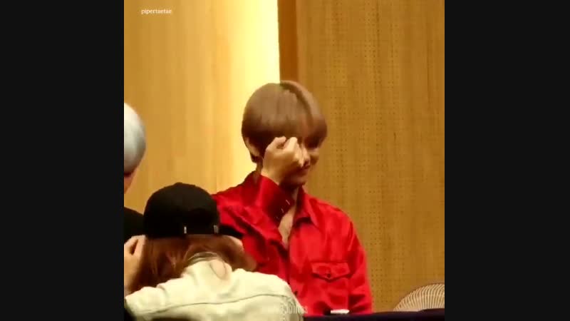 taehyung getting all shy and flustered after someone calls him handsome is probably one