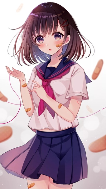 Anime girl hands up