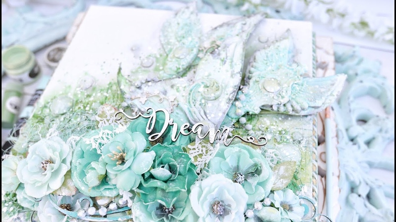 Mixed Media Canvas MERMAID DREAM Prima Marketing Tutorial By Sharon