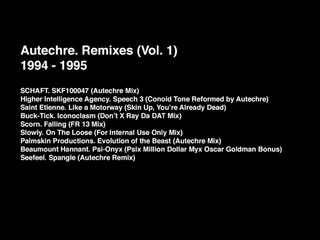 Autechre - Remixes (Vol. 1)