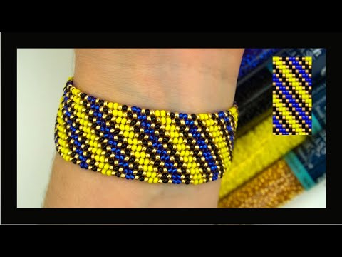 PULSERA DE MOSTACILLAS, HERRINGBONE STITCH, MANILLA DE