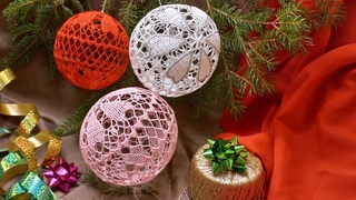 Pallina natalizia con cuori, semplice da realizzare. Tutorial.