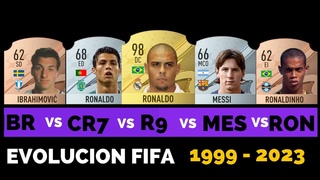 Ibrahimovic VS Ronaldo VS R9 VS Messi VS Ronaldinho ¡EVOLUCIÓN FIFA! 🤯😱 | FIFA 99 - FIFA 23