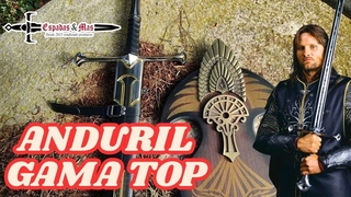 La Espada de Aragorn! Andril Gama TOP con Expositor y Vaina | El Seor de los Anillos