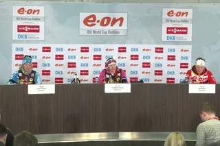 Darya Domracheva, Olga Zaitseva, and Tora Berger