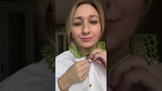 Воротник крючком в стиле ретро. Вязаный чокер (Retro style crochet collar. Knitted choker) #shorts