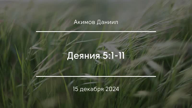 Деяния 5:1 11, Акимов