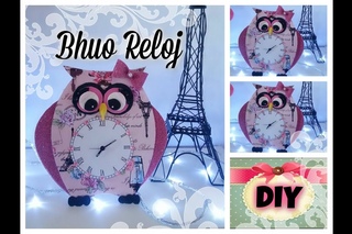 DIY RELOJ BUHO RECICLADO FACIL E HACER