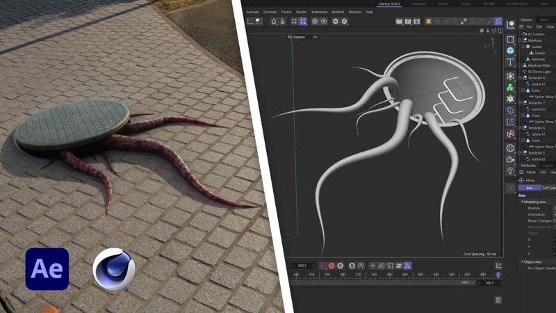 Making of VFX Tentacles C4 D After