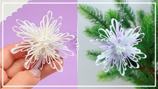 Чудесные снежинки из лент своими руками / Snowflakes - Satin Ribbon ornaments making /DIY NataliDoma
