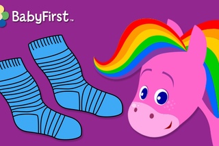 Clothes | Coloring and Music | Rainbow Horse | BabyFirst TV