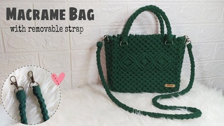 DIY Macrame Bag With Removable Straps || Macrame Sling Bag Tutorial || Tas Macrame