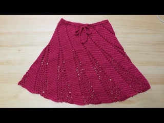 Falda Tejido Diagonal Crochet